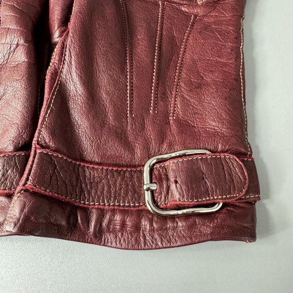 Vintage Coach Burgundy Soft Leather Gloves, Size 7 - Picture 8 of 13